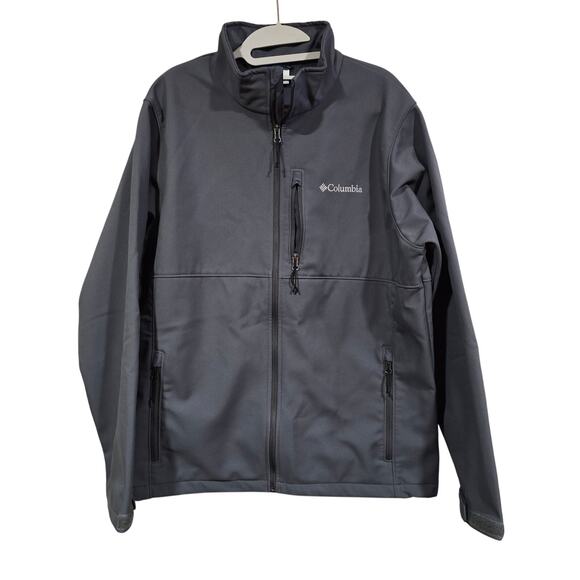 Men's Columbia Gray Fleece Lined Full Zip Softshell Jacket | Size Large - Picture 1 of 10